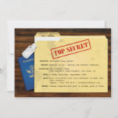 Top Secret Agent Mission Baby Gender Reveal Party Einladung (Vorderseite)