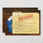 Top Secret Agent Mission Baby Gender Reveal Party Einladung (Vorne/Hinten)