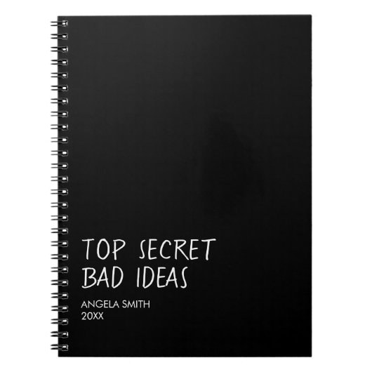 Top Secret Bad Ideas Notebook – Funny Dark Humor Notizblock (Vorderseite)
