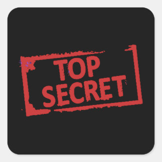 Top Secret Briefmarke Quadratischer Aufkleber