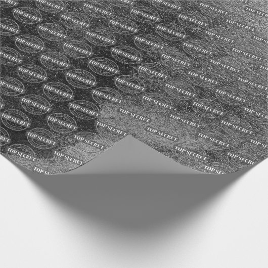 Top Secret Confidential Briefmarke Black Silver Gr Geschenkpapier (Ecke)