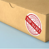 Top Secret Confidential Briefmarke White Linen Red Runder Aufkleber