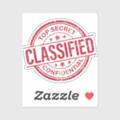 Top Secret Confidential Red Round Aufkleber (Blatt)