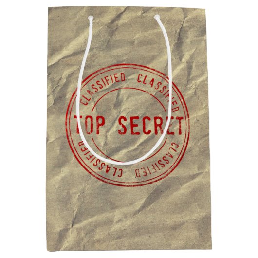 Top Secret Faltenpapier Novelty Geschenktasche Mittlere Geschenktüte (Vorderseite)