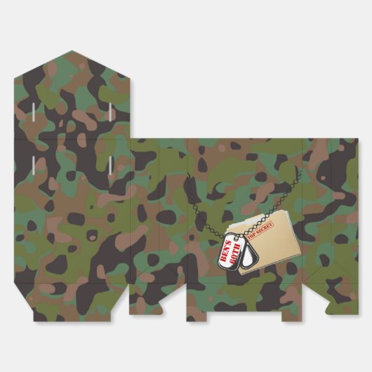 Top Secret GI Camouflage Gastgeschenk Box Geschenkschachtel (Ungefaltet)