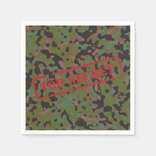 Top Secret GI Camouflage Party Cocktail Napkins Serviette (Vorderseite)