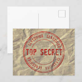Top Secret klassifiziert auf geflochtenem Kraftpap Postkarte