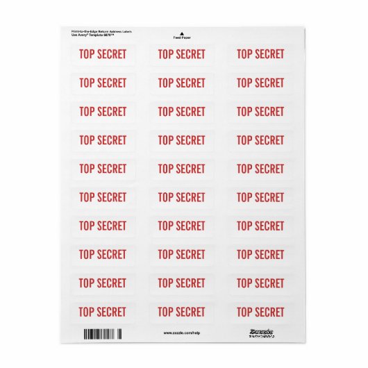 TOP SECRET LABEL (Vorne)