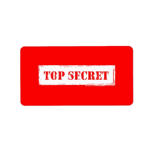 Top Secret Labels Adressaufkleber (Vorne)