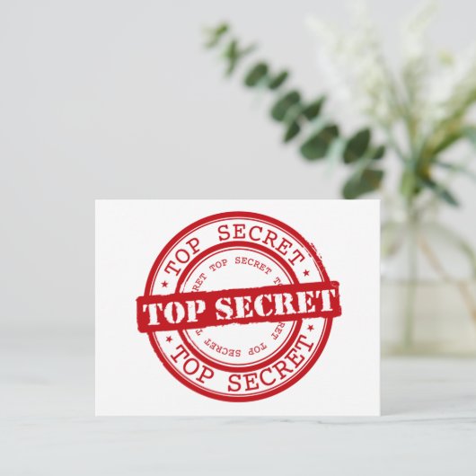 Top Secret Postkarte (Stehend Vorderseite)