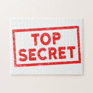Top Secret Red Rubber Briefmarke Puzzle
