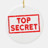 Top Secret Red Rubber Briefmarke Weihnachtsschmuck (Hinten)