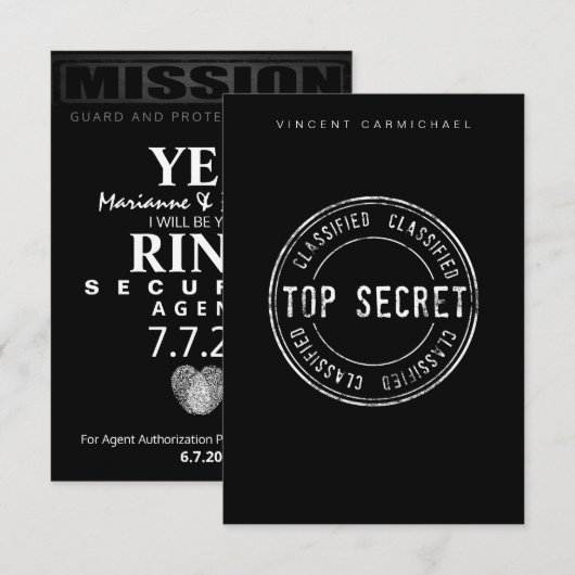 Top Secret Response Card Dankeskarte (Vorne/Hinten)