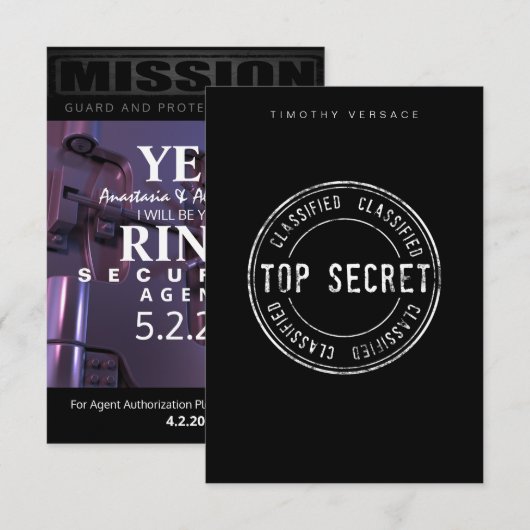 Top Secret Response Card Dankeskarte (Vorne/Hinten)