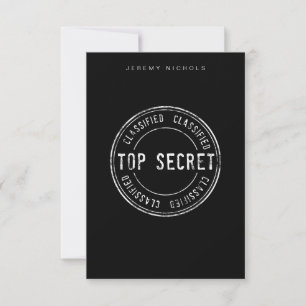 Top Secret Response Card Dankeskarte