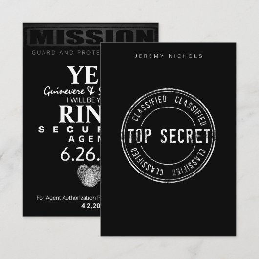 Top Secret Response Card Dankeskarte (Vorne/Hinten)