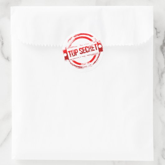 Top Secret Runder Aufkleber (Tasche)