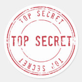 Top Secret Runder Aufkleber (Vorderseite)