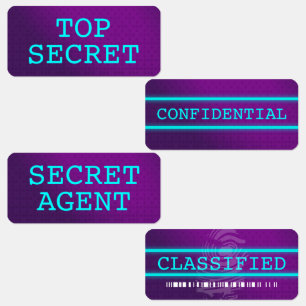 Top Secret / Secret Agent / Classification Etiketten