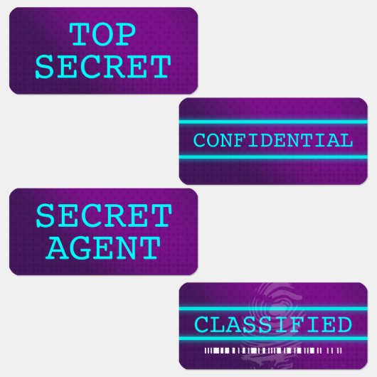 Top Secret / Secret Agent / Classification Etiketten (Gruppe)