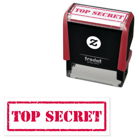 Top secret self inking rubber stamp permastempel (Beispiel)