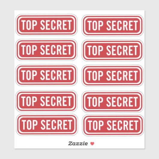 Top Secret Stickers Aufkleber (Blatt)