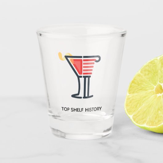 Top-Shelf-Historie-Showglas Schnapsglas (Vorderseite)