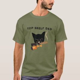 Top-Shelf-Vater mit ausgefeilter Katze T-Shirt