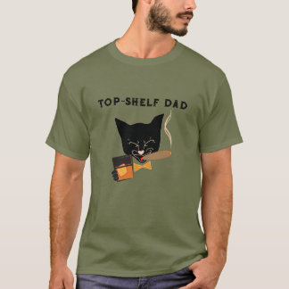 Top-Shelf-Vater mit ausgefeilter Katze T-Shirt