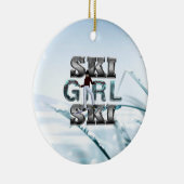 TOP Ski Girl Ski Keramik Ornament (Rechts)