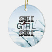 TOP Ski Girl Ski Keramik Ornament (Links)