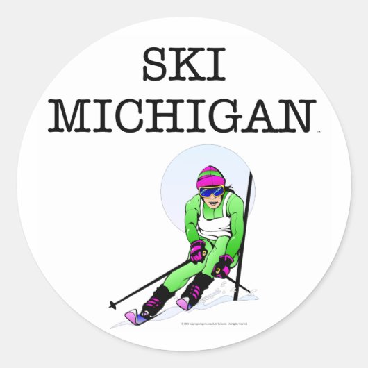 TOP Ski Michigan Runder Aufkleber (Vorderseite)