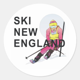 TOP Ski New England Runder Aufkleber