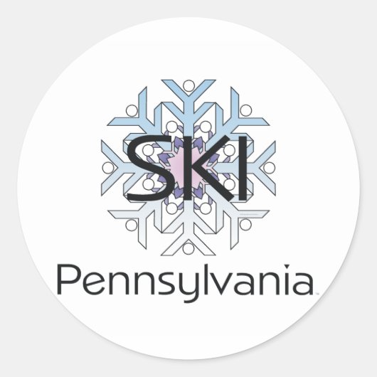 TOP Ski Pennsylvania Runder Aufkleber (Vorderseite)