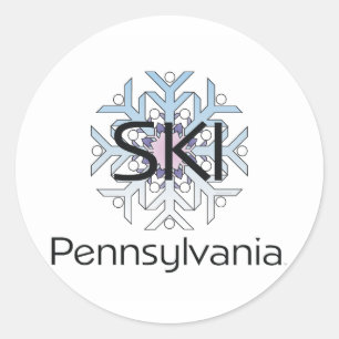TOP-Ski Pennsylvania Runder Aufkleber