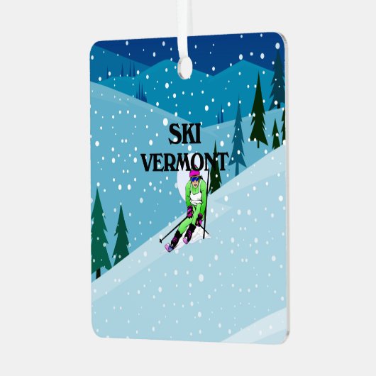 TOP Ski Vermont Metal Ornament (Vorderseite links)