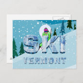 TOP Ski Vermont Postkarte (Vorne/Hinten)