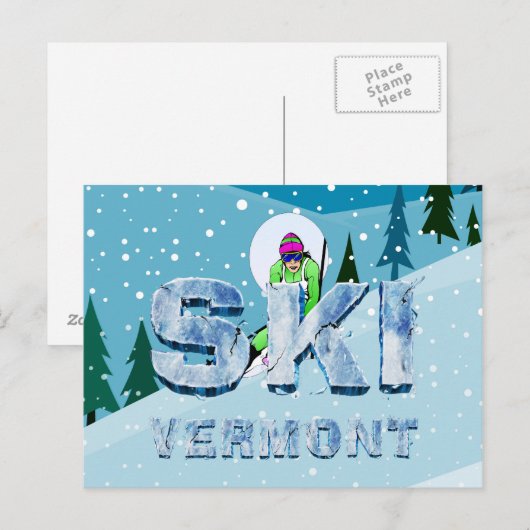 TOP Ski Vermont Postkarte (Vorne/Hinten)