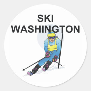 TOP Ski Washington Runder Aufkleber