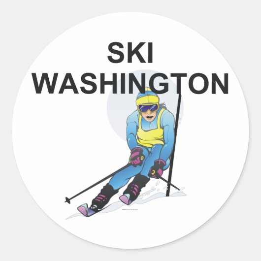 TOP Ski Washington Runder Aufkleber (Vorderseite)