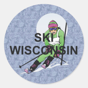TOP Ski Wisconsin Runder Aufkleber