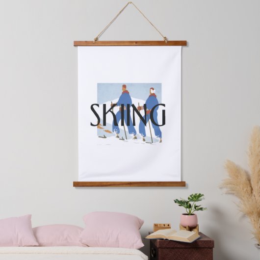 TOP Skiing Wandteppich Mit Holzrahmen (Schlafzimmer)