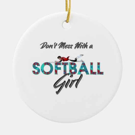 TOP Softball Girl Keramik Ornament (Vorne)