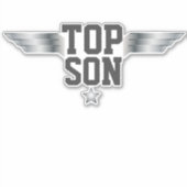 Top-Son-Aviator-Flügel Silbereffekt Aufkleber (Vorderseite)
