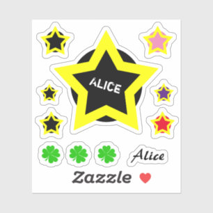 Top-Star- und Alice-Name /Cloud-Set-Aufkleber Aufkleber