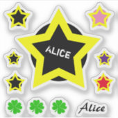 Top-Star- und Alice-Name /Clover-Set-Sticker Aufkleber (Vorderseite)