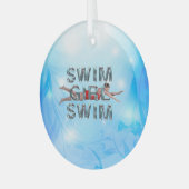 TOP Swim Girl Swim Glass Ornament (Vorderseite links)