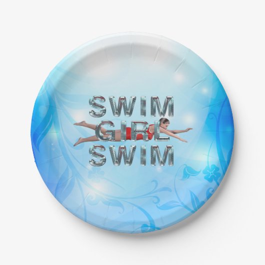 TOP Swim Girl Swim Pappteller (Vorderseite)