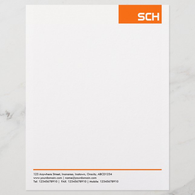 Top-Tag - Orange Briefkopf (Vorderseite)