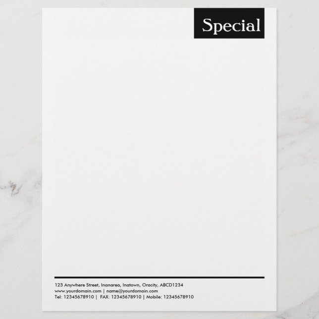 Top-Tag - Schwarz Briefkopf (Vorderseite)